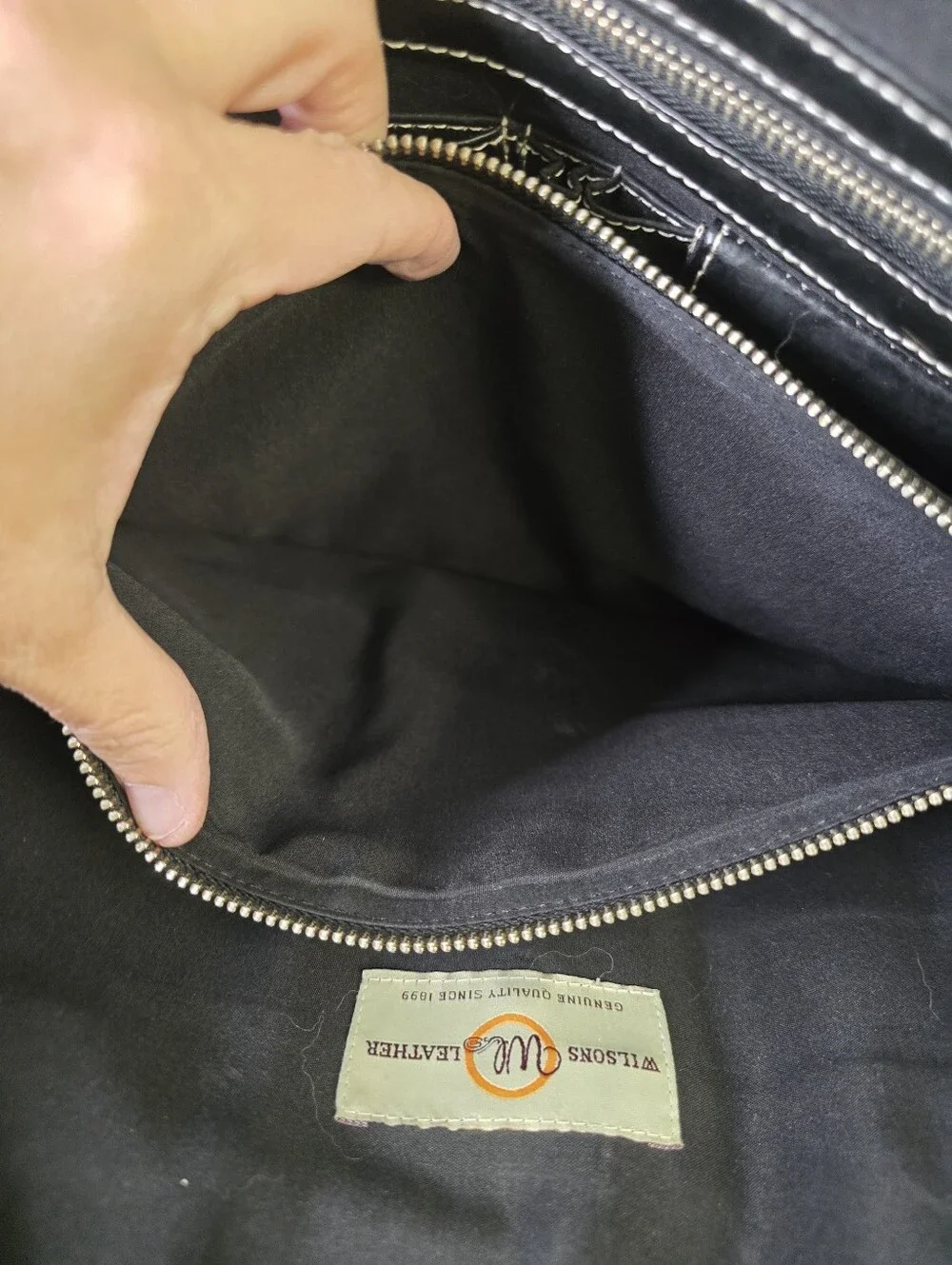 Wilsons Leather Black Leather Laptop Tote Business Briefcase Work Bag